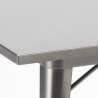 Industriële stijl set met tafel 80x80 cm en 4 stoelen van hout en staal Century Top Light Afmetingen