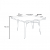 industriële keuken set tafel 80x80cm 4 houten metalen Lix stoelen century top light 