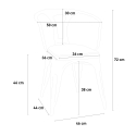 Industriële stijl set met tafel 80x80 cm en 4 stoelen van hout en staal Century Top Light 