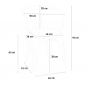 Industriële stijl set met tafel 80x80 cm en 4 stoelen van hout en staal Century Top Light 