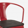Set met industrieel design tafel 120x60 cm en 4 stoelen Caster Wood 
