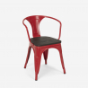 Set met industrieel design tafel 120x60 cm en 4 stoelen Caster Wood 