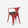 Set met industrieel design tafel 120x60 cm en 4 stoelen Caster Wood 