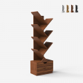 Modern ontwerp boekenkast met 8 planken en lade Treebook 120 Aanbieding