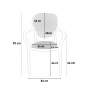 Outdoor set met ronde zwarte tafel 80x80 cm en 2 design stoelen Valet Dark 