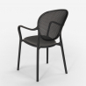 Outdoor set met ronde zwarte tafel 80x80 cm en 2 design stoelen Valet Dark 