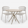 Ronde tafel set 80x80cm beige 2 stoelen modern design Gianum Keuze