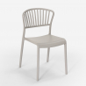 Set met ronde beige tafel 80x80 cm en 2 modern design stoelen Gianum 