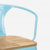 set 4 stoelen Lix hout industriële tafel 120x60cm caster top licht 