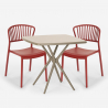 Vierkante tafel set 70x70cm beige 2 stoelen indoor-outdoor design Magus Keuze