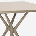 Vierkante tafel set 70x70cm beige 2 stoelen indoor-outdoor design Magus 