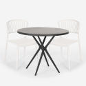 Set 2 stoelen modern design ronde tafel zwart 80x80cm Gianum Dark Model