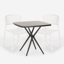Set 2 stoelen vierkant tafel 70x70cm zwart outdoor design Magus Dark Model
