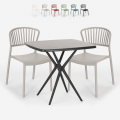 Set 2 stoelen vierkant tafel 70x70cm zwart outdoor design Magus Dark Aanbieding