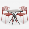 Indoor-outdoor set met vierkante zwarte tafel 70x70 cm en 2 design stoelen Magus Dark Prijs