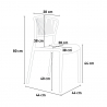Indoor-outdoor set met vierkante zwarte tafel 70x70 cm en 2 design stoelen Magus Dark 