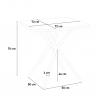 Indoor-outdoor set met vierkante zwarte tafel 70x70 cm en 2 design stoelen Magus Dark 