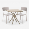 Set 2 stoelen vierkant tafel beige 70x70cm polypropyleen design Regas Model