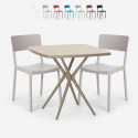 Set 2 stoelen vierkant tafel beige 70x70cm polypropyleen design Regas Voorraad