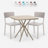 Set 2 stoelen vierkant tafel beige 70x70cm polypropyleen design Regas Voorraad