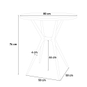 Set met ronde zwarte tafel 80x80 cm en 2 stoelen in modern design Aminos Dark 