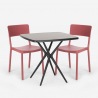 Set met vierkante zwarte tafel 70x70 cm en 2 stoelen Regas Dark Catalogus