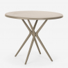 Set met 2 design stoelen en ronde beige tafel 80x80 cm van polypropyleen Ipsum 