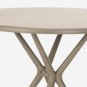 Set met 2 design stoelen en ronde beige tafel 80x80 cm van polypropyleen Ipsum 