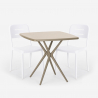 Set met vierkante beige polypropyleen tafel 70x70 cm en 2 design stoelen Larum Prijs