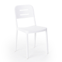 Set met vierkante beige polypropyleen tafel 70x70 cm en 2 design stoelen Larum 