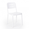 Set met vierkante beige polypropyleen tafel 70x70 cm en 2 design stoelen Larum 