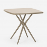 Vierkante beige polypropyleen tafel set 70x70cm 2 stoelen design Larum 