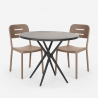 Ronde zwarte tafel set 80x80cm 2 stoelen modern design Ipsum Dark Model