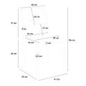 Set met ronde zwarte tafel 80x80 cm en 2 stoelen in modern design Ipsum Dark 