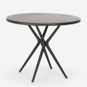 Ronde zwarte tafel set 80x80cm 2 stoelen modern design Ipsum Dark 