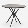 Set met ronde zwarte tafel 80x80 cm en 2 stoelen in modern design Ipsum Dark 
