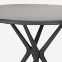 Set met ronde zwarte tafel 80x80 cm en 2 stoelen in modern design Ipsum Dark 