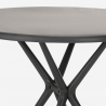 Set met ronde zwarte tafel 80x80 cm en 2 stoelen in modern design Ipsum Dark 