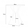 Set met ronde zwarte tafel 80x80 cm en 2 stoelen in modern design Ipsum Dark 