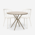Set met 2 design stoelen en ronde beige tafel 80x80 cm van polypropyleen Kento Catalogus