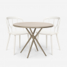 Set 2 stoelen polypropyleen design tafel 80x80cm rond beige Kento Catalogus