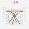 Set met 2 design stoelen en ronde beige tafel 80x80 cm van polypropyleen Kento Verkoop