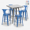 Set met hoge metalen tafel 60x60 cm en 4 barkrukken Bucket Aanbod