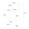 Set met hoge wit metalen tafel 60x60 cm en 4 barkrukken Bucket White 