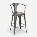 Set met hoge wit metalen tafel 60x60 cm en 4 barkrukken Bucket White Model