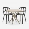 Set 2 stoelen design polypropyleen vierkante tafel 70x70cm beige Saiku Catalogus