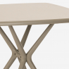Set 2 stoelen design polypropyleen vierkante tafel 70x70cm beige Saiku 