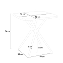 Set 2 stoelen design polypropyleen vierkante tafel 70x70cm beige Saiku 