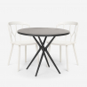 Set met ronde zwarte tafel 80x80 cm en 2 polypropyleen stoelen Kento Dark Catalogus