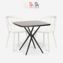 Vierkante zwarte tafel set 70x70cm 2 stoelen outdoor design Saiku Dark Verkoop
